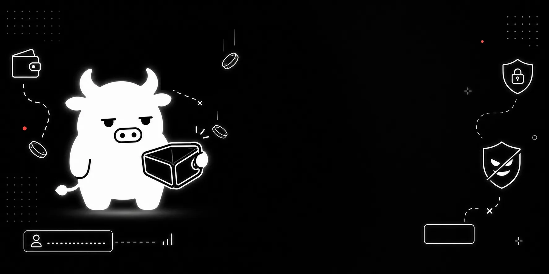Beggy Bull holding an empty wallet